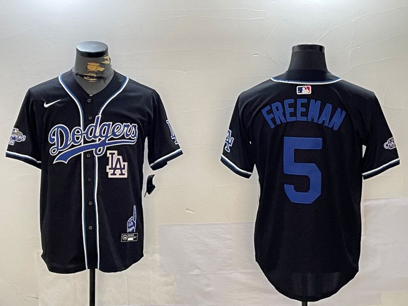 Men Los Angeles Dodgers #5 Freeman Black Game 2024 Nike MLB Jersey style 12025